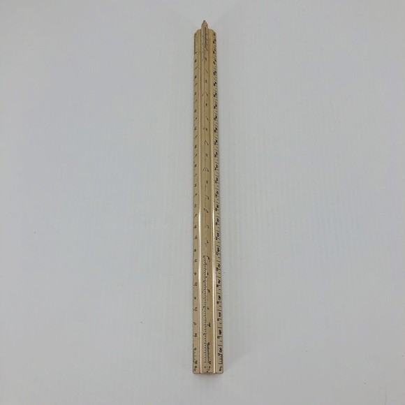 Advertising Metal 12" Triangular Architectural Ruler Santa Barbara Plan Service - Picture 7 of 9